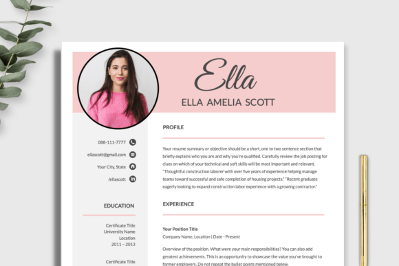 Download Sorority Resume Template with Photo - Resume template Collection
